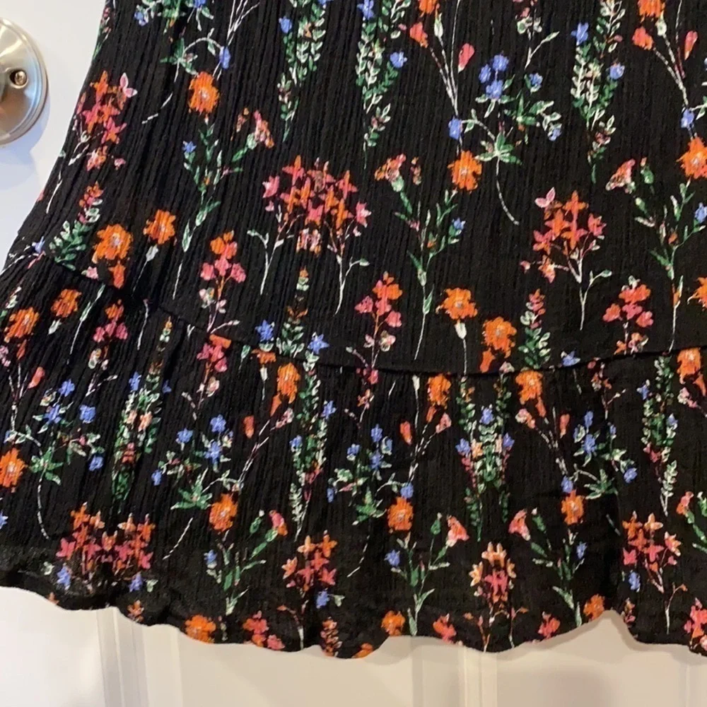Altar’d State Black Floral Off Shoulder Dress EUC